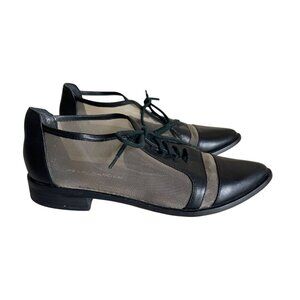 Kelsi Dagger Brooklyn Astoria Mesh Oxfords Black Leather Size 6 Lace Up
